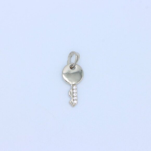 "Stylish Silver Key Design Pendant in Gold Plated Brass, XPPT1630 - Picture 8 of 12